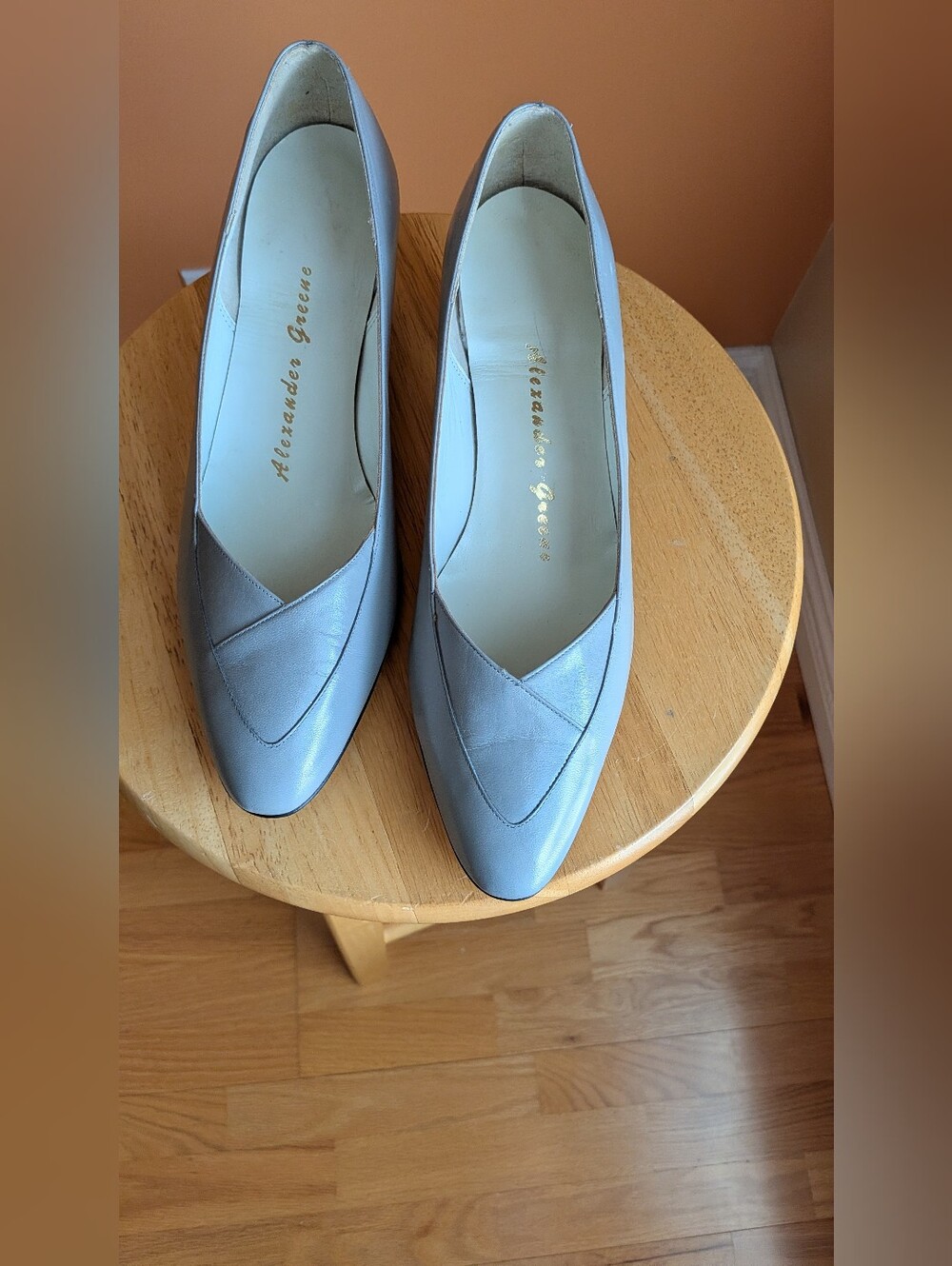 New Alexander Greene Women's Silver Leather Pointed-Toe Pumps Size 11B